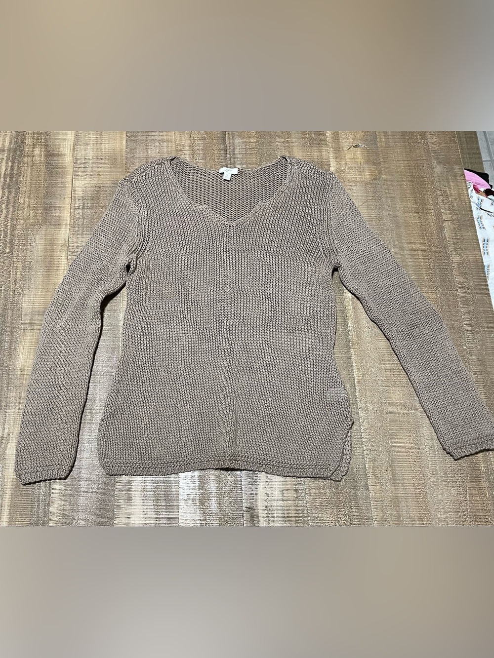J. Jill Women’s V-Neck Knit Sweater - Taupe